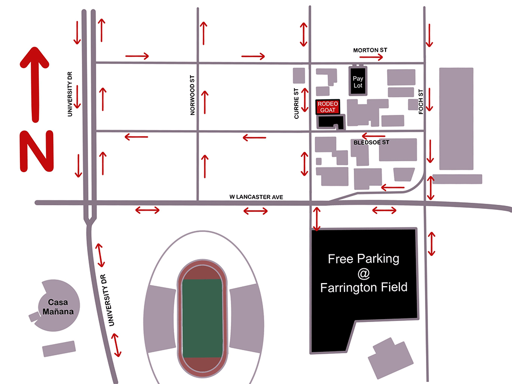 Rodeo Goat Fort Worth Parking Map